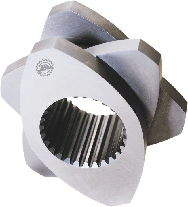 溶融領域 ツインスクロールエクストルーダー部品 30° 45° 60° 90° 角度 スクロール 71mm OD